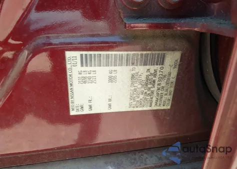 2011 Nissan Maxima 3.5 Sv из США, поврежденный, VIN 1N4AA5AP7BC830170